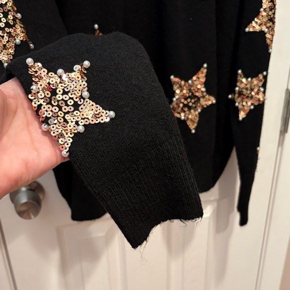 Fantastic Fawn Black Sweater with Gold Star Accents - Picture 3 of 6